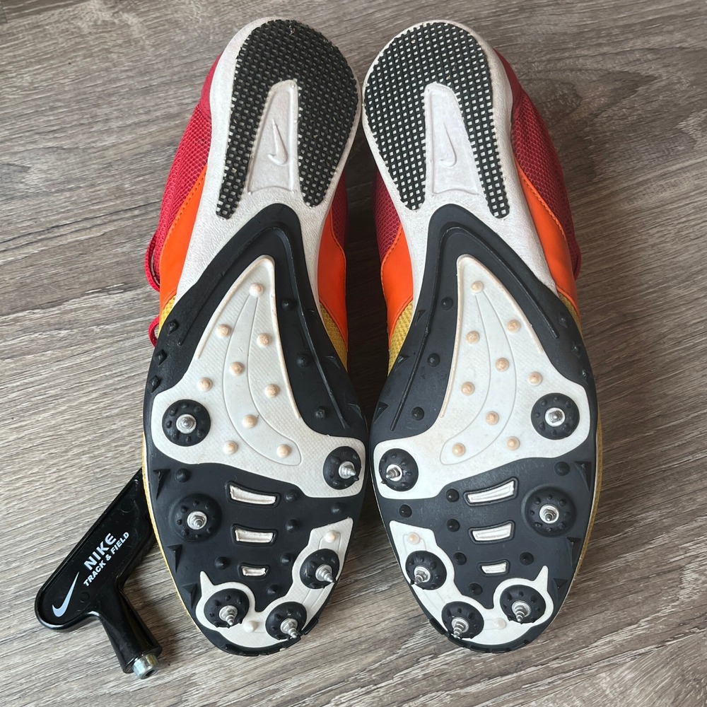 Nike Bowerman KRM Track & Field Spikes NikeID Red Yellow Mens 9 UK 8 EU 42.5 - Picture 8 of 10
